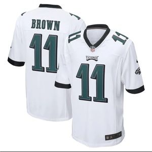Men's Nike A.J. Brown White Philadelphia Eagles Game Jersey NWT
